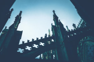 The Cologne Cathedral, close-up to the blue hour The Cologne Cathedral, close-up to the blue hour